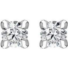 Bloch 18ct White Gold 0.10ct Diamond Claw Set Solitaire Stud Earrings