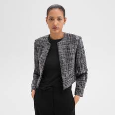 Theory Jackets Theory Cropped Jacket in Mélange Tweed