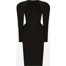 Lana Vestiti Dolce & Gabbana Wool Midi Dress Black