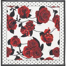 Balmain Women Scarfs Balmain roses and polka dot scarf women Silk One White