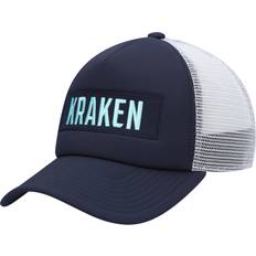 NHL Caps Men's adidas Deep Sea Blue/White Seattle Kraken Team Plate Trucker Snapback Hat