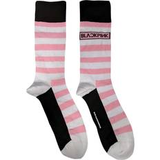 Pink Socks BlackPink Stripes and Logo Socks