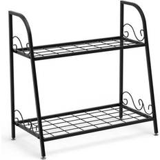 Costway 2-tier Patio Metal Plant Stand - Black