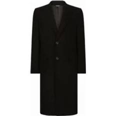 Dolce & Gabbana Blue Coats Dolce & Gabbana Single-Breasted Coats, male, Black, Essential Collection Mens Coat