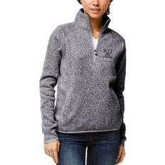 League Collegiate Wear Women's Heathered Gray Rochester Institute of Technology Tigers Logo Saranac Quarter-Zip Pullover Jacket