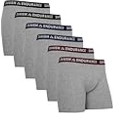 Danish Endurance DANISH ENDURANCE Herrkalsonger, Boxershorts för Män, Bomull, Herrunderkläder, Flerpack, Utan Skav, Klassisk Passform, pack Flerfärgad (2x Grå/Svart, 2x Grå/Marinblå 2x Grå/Bordeaux)