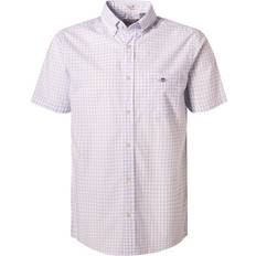 Gant Rosa Kläder Gant Reg Poplin Gingham Ss Shirt - Blå