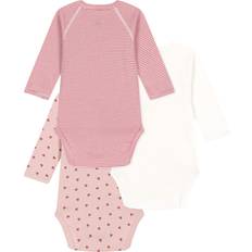 Pink Bodysuits Children's Clothing Petit Bateau Wickelbody L/æ 3er-Pack Rosa/Rot/Weiß mt Body L/Ä