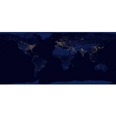 Posters Flat Map Of Earth Print 40 x 20 Poster