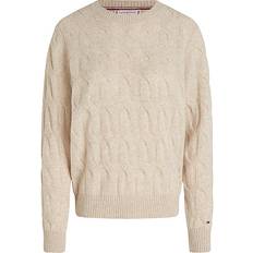 Seta Abbigliamento Tommy Hilfiger Pull Col Rond En Laine - Beige