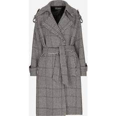 Dolce & Gabbana Women Outerwear Dolce & Gabbana Houndstooth Wool Checked Coat IT