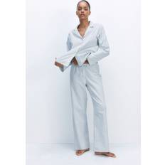 H&M Dame Blå Pyjamas bomullstwill