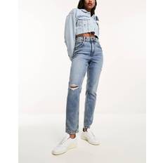 Mellanblå Bekväma Mom Jeans