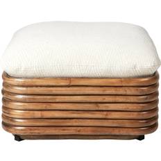 GUBI Pallar GUBI Bohemian 72 Ottoman Fully Upholstered PG.D Dedar Chevron Special Outdoor Ivory 002 Sittpuff