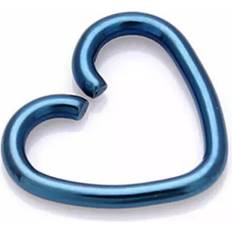 Lumos (Blue 1.0mm) Surgical Steel Heart Helix Cartilage Ring Hoop Tragus Daith Ring Hoop Earring