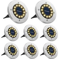 Bowfar Bowfar Solar Lights Outdoor Garden 12 LEDs IP65 Waterproof Warm White Decking Lights