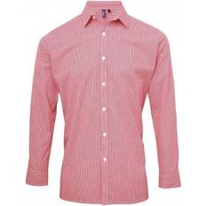 Unisex Shirts Premier Gingham Long-Sleeved Shirt - Red