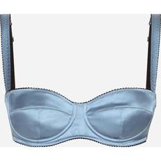 Dolce & Gabbana Blue Bras Dolce & Gabbana Satin Balconette Bra Light Blue Silk - Woman