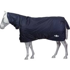 Equestrian Weatherbeeta Defiant 600D 200g Weight Combo Neck Turnout Rug Navy/White Blue 4'3