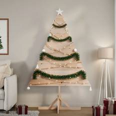 Brown Christmas Trees vidaXL Wooden For Decoration 180 cm Solid Wood Christmas Tree