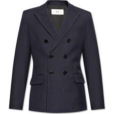Woman Blazers Ami Paris Navy Double-Breasted Blazer - Navy Blue/4011