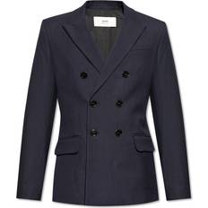 Wool Blazers Navy Double-Breasted Blazer - Navy Blue/4011