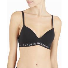 Emporio Armani Organic Fabric Underwear Emporio Armani Armain Iconic Logo Band Soft Wireless Bra - Black