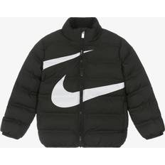 Nike Black Swoosh Logo Puffer Jacket