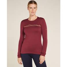 Icebreaker Basisschicht Icebreaker Merino 200 Oasis Mountain Pulse Long Sleeve Base Layer Damen - Rot