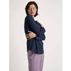 Lila Pyjamasar Calida Lovely Nights Pyjama Button Tab - Navy/Red