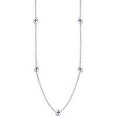 White Gold Necklaces C W Sellors Sterling Silver Whitby Jet Cross Link Disc Chain Necklace Option1 Value Silver
