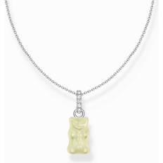 Or Blanc Colliers Thomas Sabo Silver necklace with white goldbears pendant and zirconia white KE2209-052-14-L45V yellow/silver-coloured/white