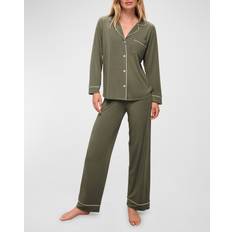 Elastane/Lycra/Spandex Sleepwear eberjey Gisele Long Pajama Set - Moss/Ivory