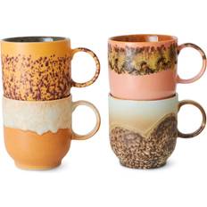 HKliving 70's Mugg 25 cl 4-pack Cape Set om 4 Flerfärgad Kaffekopp 25cl