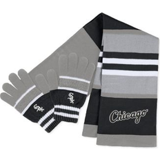 Clothing Wear by Erin Andrews Chicago White Sox Stripe Glove and Scarf Set - Black/Gray