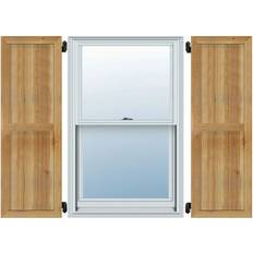 Windows Ekena Millwork 10 3/4 W X 79 H Timbercraft Two 5 3/8 Boards Framed Board-N-Batten Shutters Rough Sawn Western Red Cedar (Per Pair) Timber Window Shutter