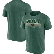 NBA T-shirts Men's Fanatics Heathered Green Minnesota Wild Prodigy Performance T-Shirt