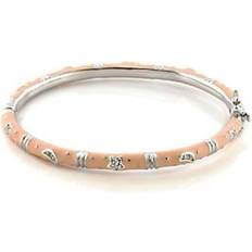 Transparent Bracelets Alamode Jewelry Alamode LO324-7 Women Rhodium Brass Bangle with Top Grade Crystal in Clear in