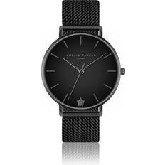Watches Amelia Parker Amelia Parker Jet Black Black Mesh Noir