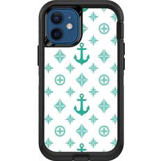 MightySkins OTDIP12MI-Teal Designer Skin for OtterBox Defender iPhone 12 Mini Teal Designer