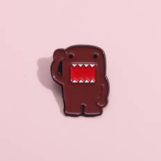 Brown Jewellery SLOERT Brown Lovable Monster Character Brooch Creative Alloy Pin Adorable Badge For Fashionable Style