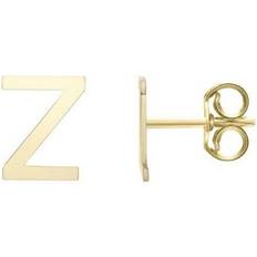 Earrings Royal Chain ERZ11192 14K Yellow Gold Polished Initial Z Earring with Push Back Clasp