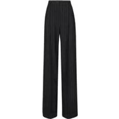 Wool Pants & Shorts Dolce & Gabbana Pinstriped Wool Trousers Black