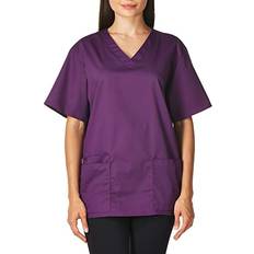 WonderWink Women's Wonderwork V-Neck Scrub Top, Eggplant