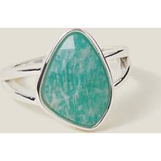 XS Rings Accessorize Sterling SilverPlated Amazonite Ring Silver, XS, Women's