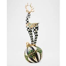 Mackenzie-Childs Emerald Luxe Check Deer On Ornament Figurine