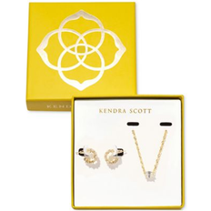 14k Jewelry Sets Kendra Scott Mother-of-Pearl Pendant Necklace & Hoop Earrings Set Gold Ivory (ONE SIZE)