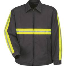 Red Kap B21730097 Enhanced Visibility Perma-Lined Panel Jacket, Charcoal