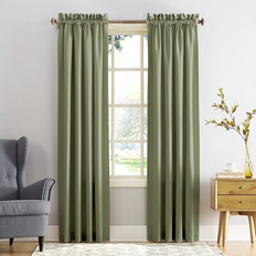 Thermal Room Darkening Rod Pocket Curtain Panel 54" W x 95" L - Sage Green