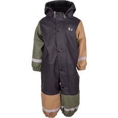 9-12M Monos de Lluvia Lindberg Baby Fagerhult Rain Fleece Overall - Anth/Green